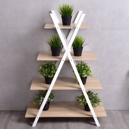 X-Shape 4-Tier Display Shelf Rack Potting Ladder