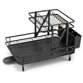2-Tier Collapsible Dish Rack with Removable Drip Tray-Black