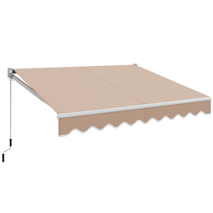 8FT  6.5FT Retractable Aluminum Patio Sun Awning-Beige