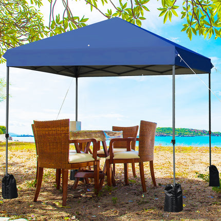 8x8' Outdoor Pop up Canopy Tent  w/Roller Bag-Blue
