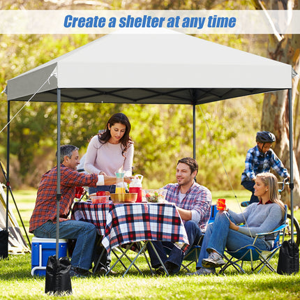 8x8' Outdoor Pop up Canopy Tent  w/Roller Bag-White