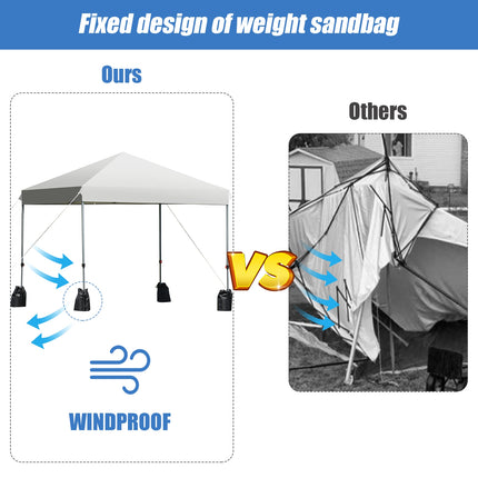 8x8' Outdoor Pop up Canopy Tent  w/Roller Bag-White