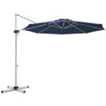 Parasol déporté inclinable en aluminium de 3,35 m à rotation 360° pour patio – Bleu marine