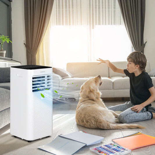 10000 BTU 4-in-1 Portable Air Conditioner with Dehumidifier and Sleep Mode-Black