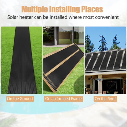 2 Pieces 10/16.4/20 Feet Weatherproof Solar Swimming Pool Heating System-L
