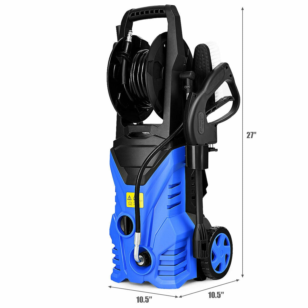 Nettoyeur haute pression électrique 1800W 2030PSI avec enrouleur de tuyau - Bleu