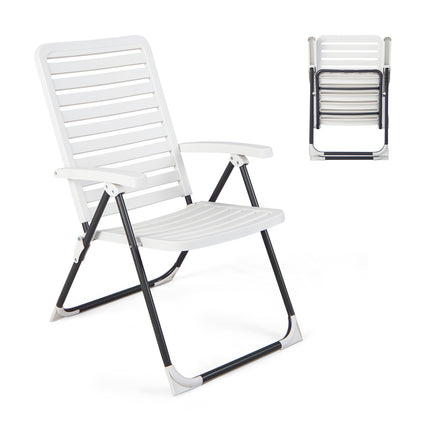 Folding Patio Chaise Lounger with 7-Level Backrest