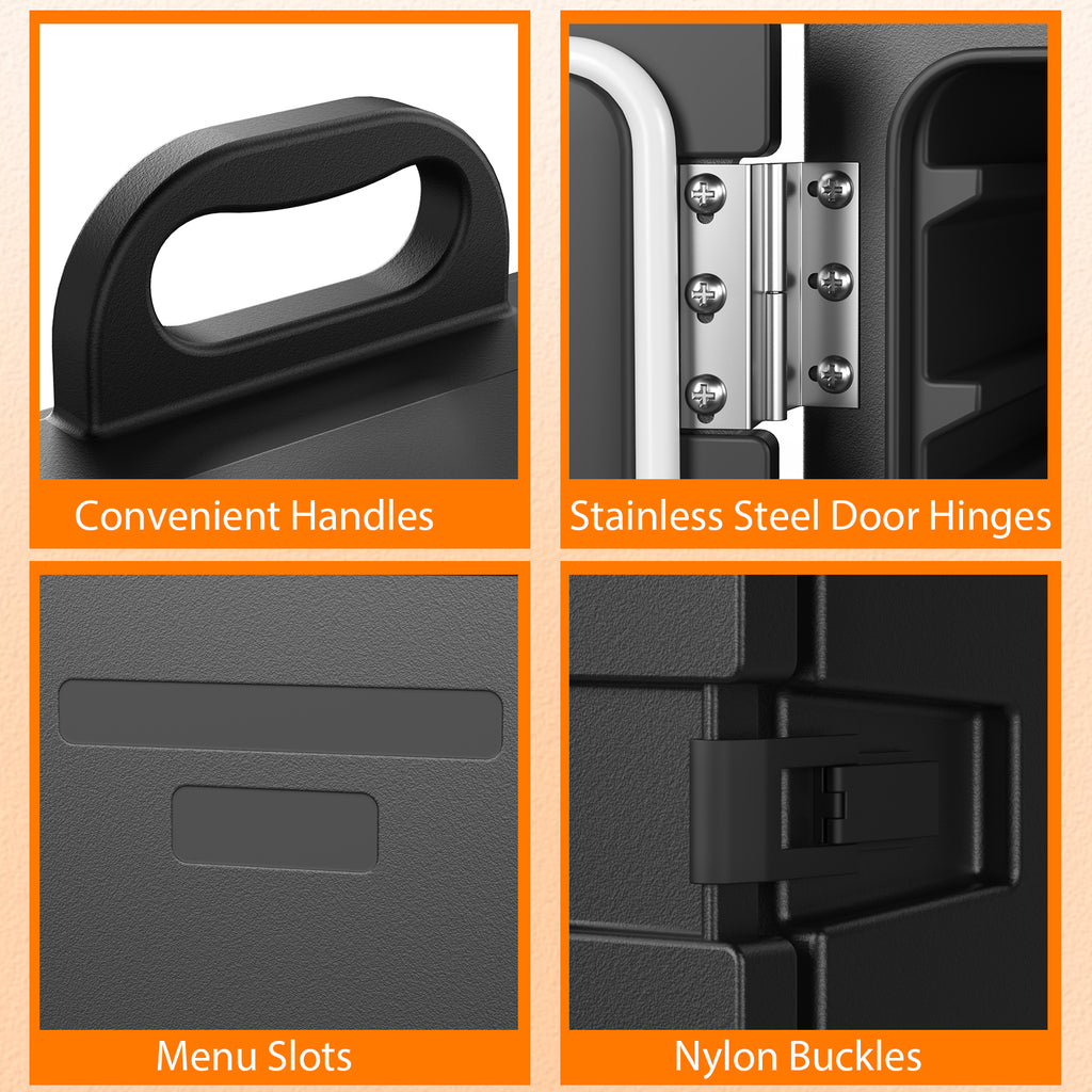 81 Quart Capacity End-loading Insulated Food Pan Carrier-Black
