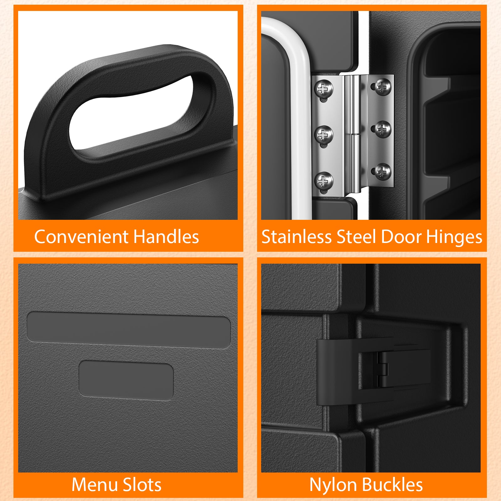 81 Quart Capacity End-loading Insulated Food Pan Carrier-Black