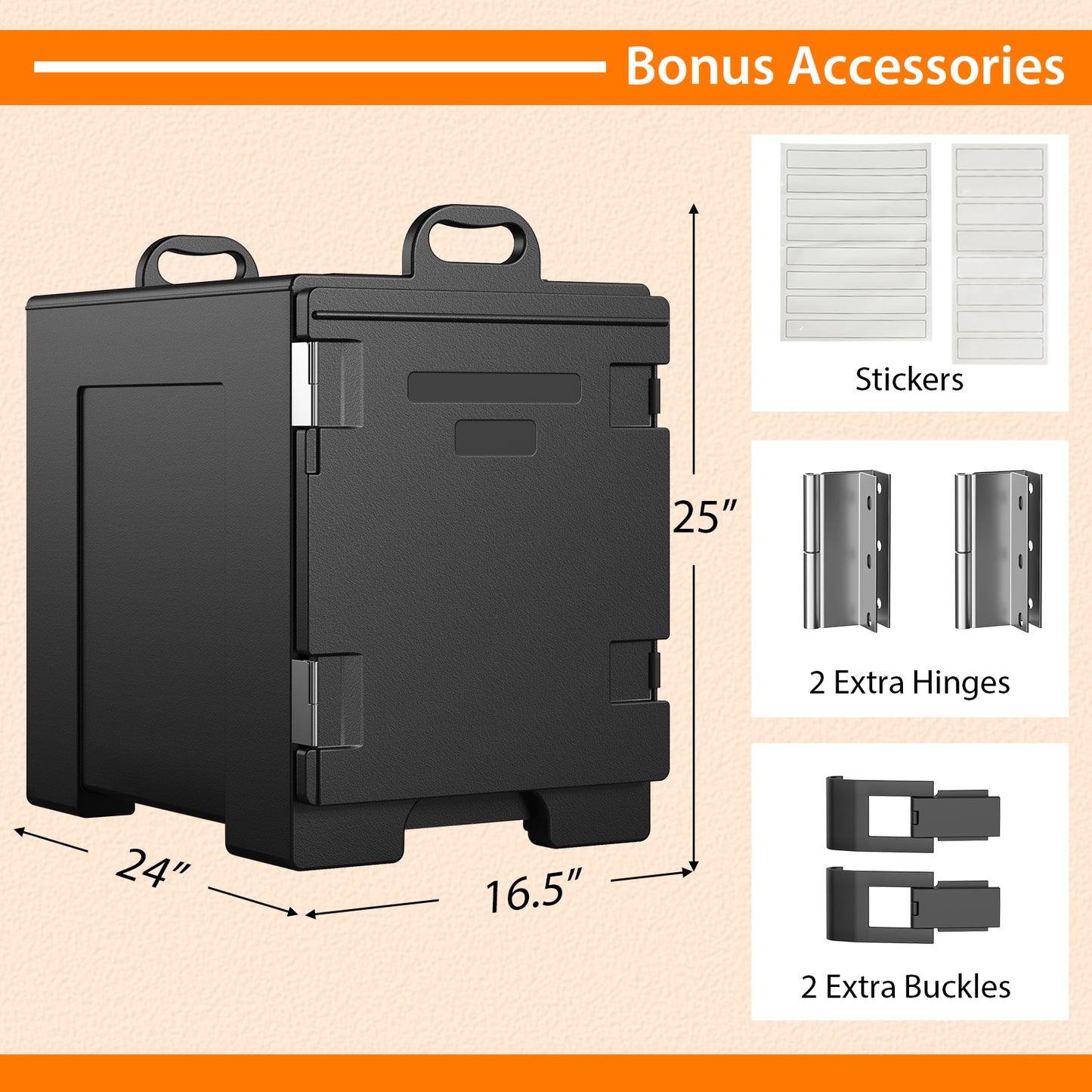 81 Quart Capacity End-loading Insulated Food Pan Carrier-Black