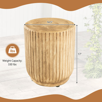 Boho Hourglass-shaped Outdoor Side Table with Wood Grain