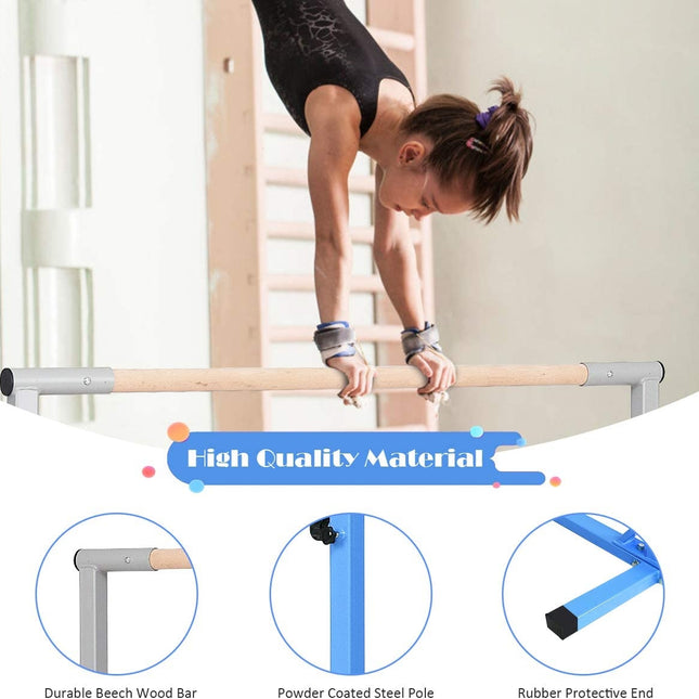 Adjustable Gymnastics Bar Horizontal Bar for Kids-Blue