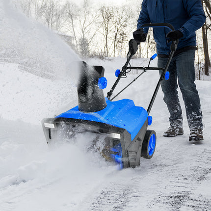 20 Inch 120V 15Amp Electric Snow Thrower  with 180Â° Rotatable Chute-Blue