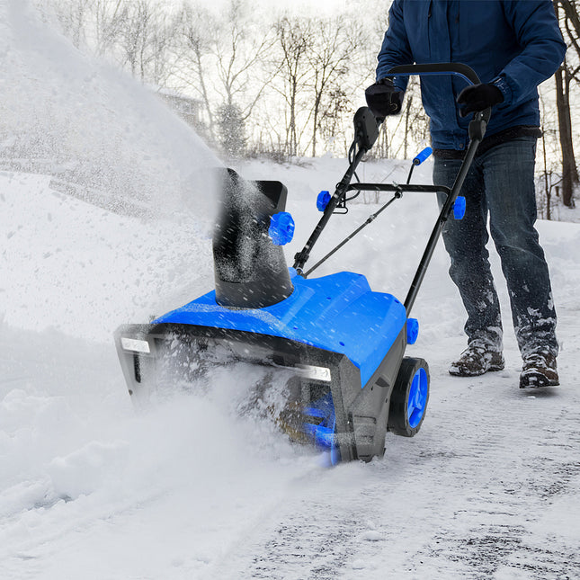 20 Inch 120V 15Amp Electric Snow Thrower  with 180Â° Rotatable Chute-Blue