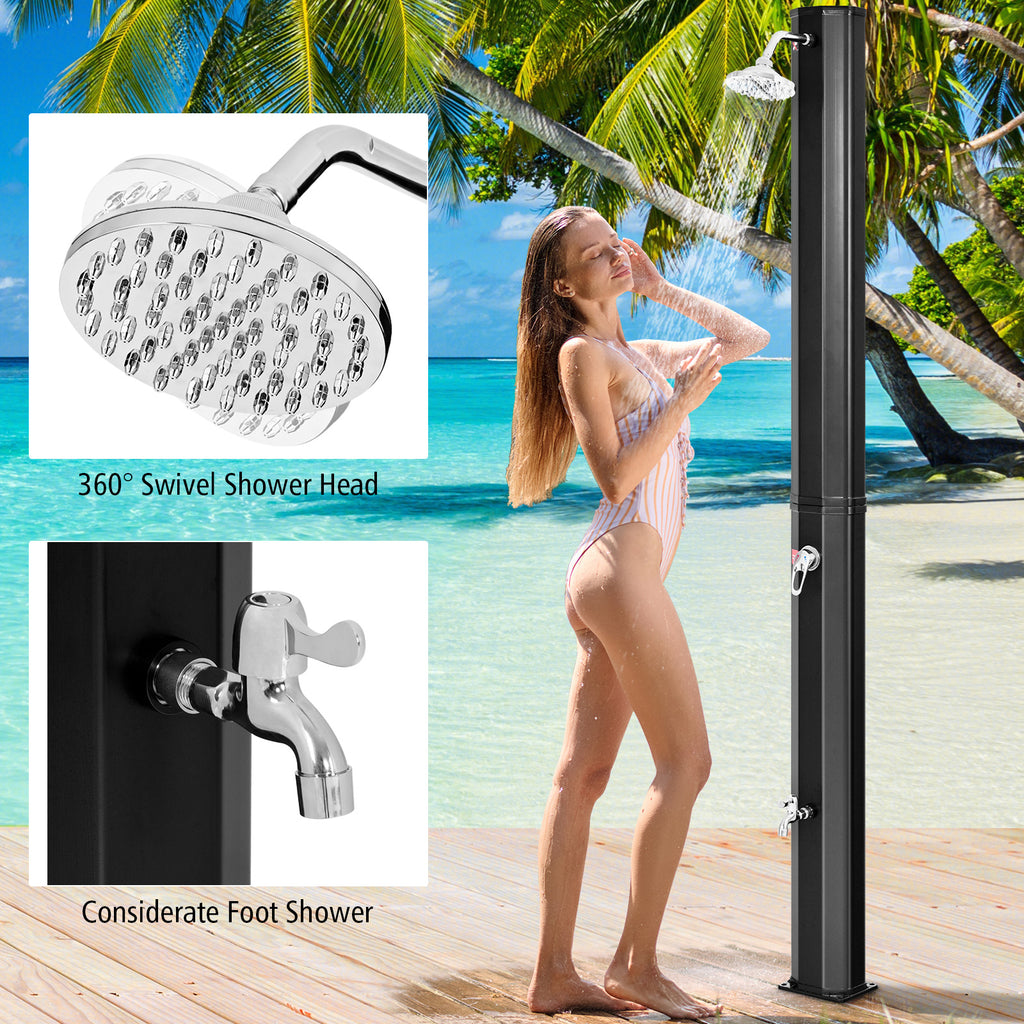 Douche solaire extérieure 2,2 m avec pommeau de douche réglable