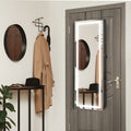Door Wall Mount Touch Screen Mirrored Jewelry Cabinet-Black