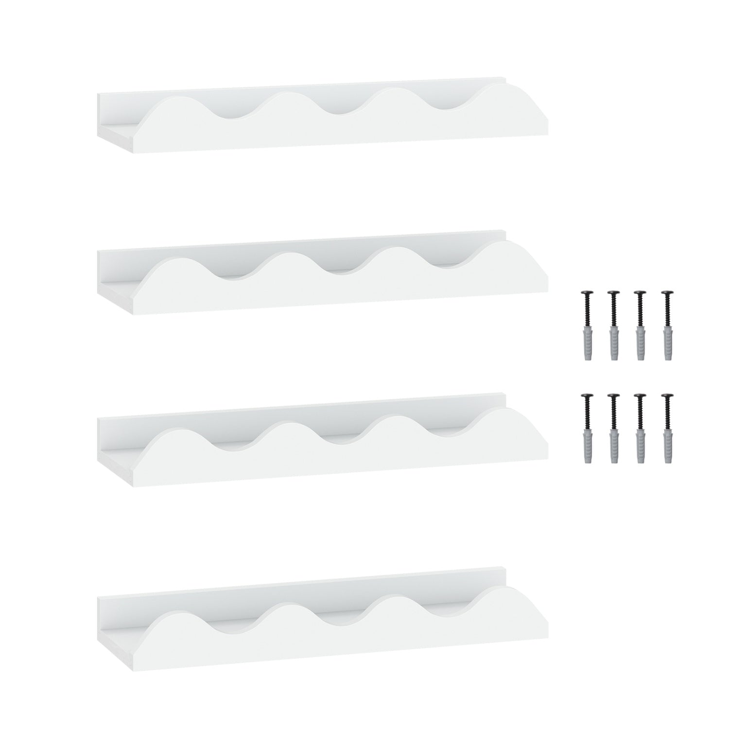 16 Inch Kids Bookshelf Set of 4 Floating Nursery Book Shelves for Decoration Book Toy Storage-White