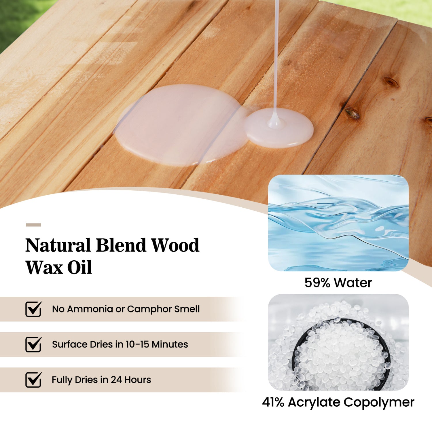 16 oz Wood Oil Cleaner and Brightener for Outdoor and Indoor Furniture Set of 2