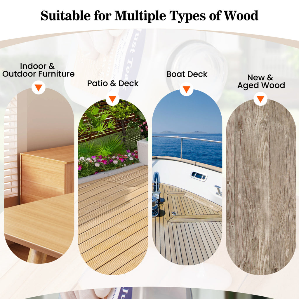 16 oz Wood Oil Cleaner and Brightener for Outdoor and Indoor Furniture Set of 2