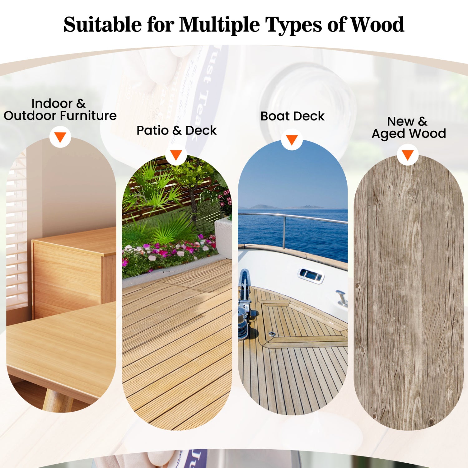 16 oz Wood Oil Cleaner and Brightener for Outdoor and Indoor Furniture Set of 2
