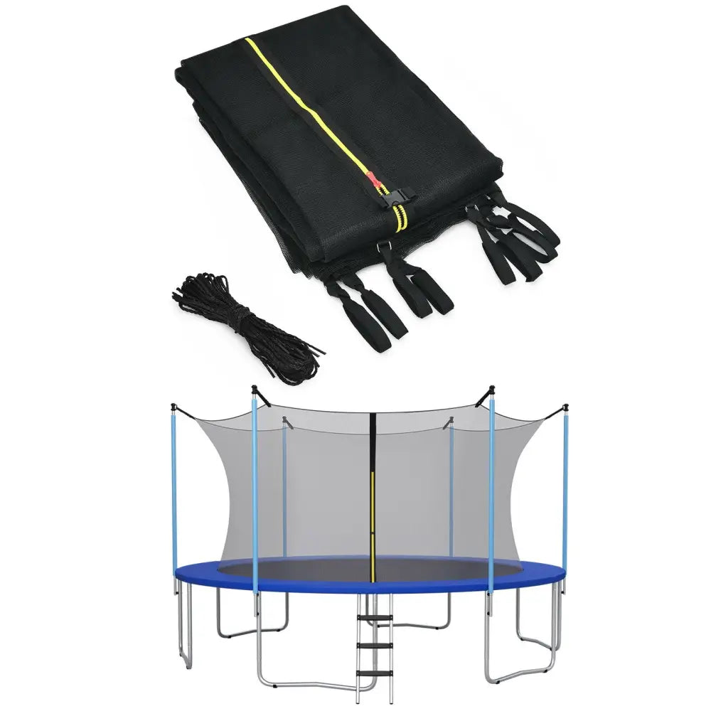 16Ft Replacement Weather-Resistant Trampoline Safety Enclosure Net - Black - Trampoline Accessories