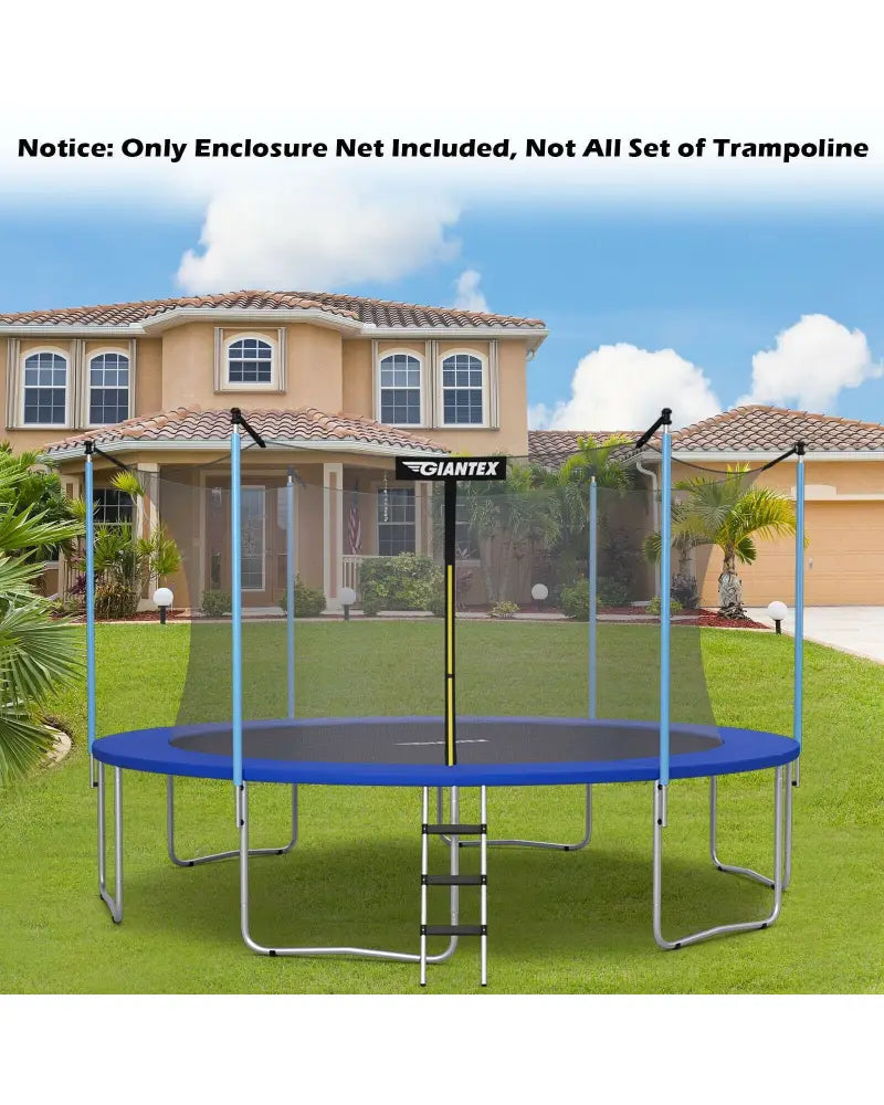 16Ft Replacement Weather-Resistant Trampoline Safety Enclosure Net - Black - Trampoline Accessories