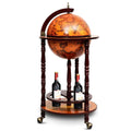 16th Century Wood Globe Wine Bar Stand - Dark Red - Wine Racks
