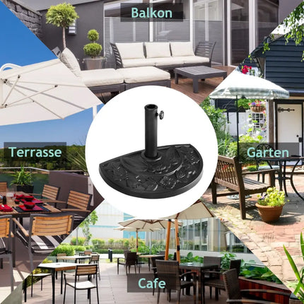17.5 Inch Heavy Duty Square Umbrella Base Stand of 30 lbs for Outdoor - Bronze - Outdoor Umbrella Bases