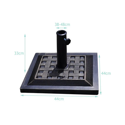 17.5 Inch Heavy Duty Square Umbrella Base Stand of 30 lbs for Outdoor - Bronze - Outdoor Umbrella Bases