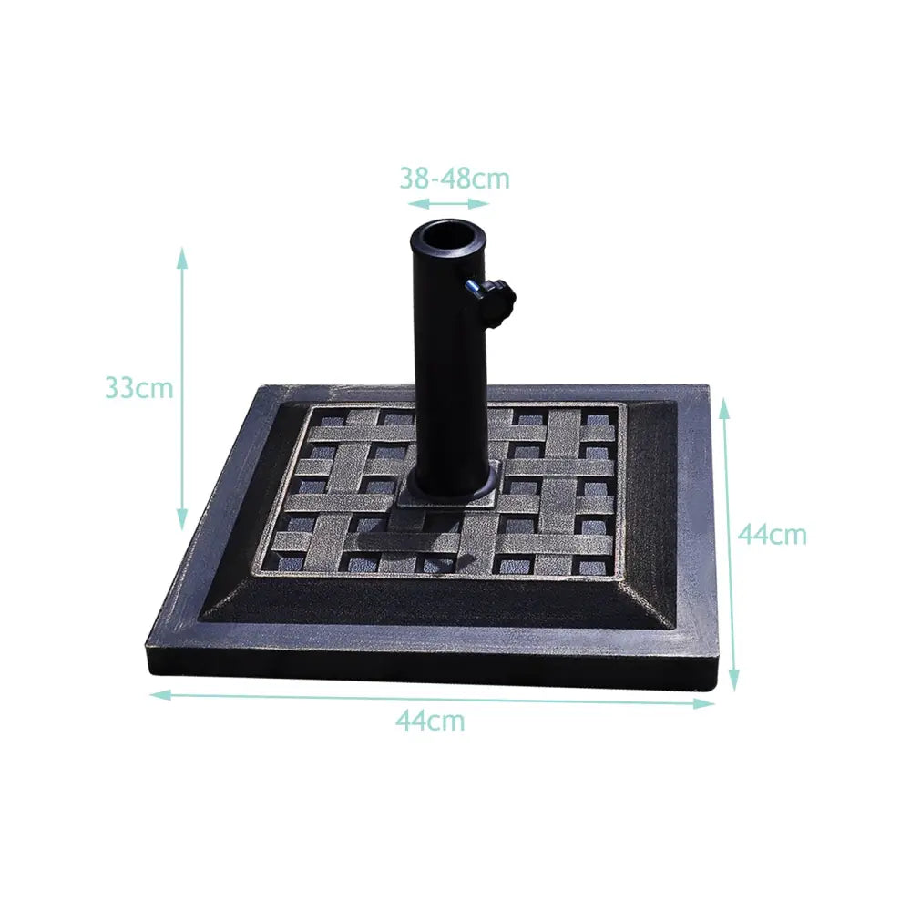 17.5 Inch Heavy Duty Square Umbrella Base Stand of 30 lbs for Outdoor - Bronze - Outdoor Umbrella Bases