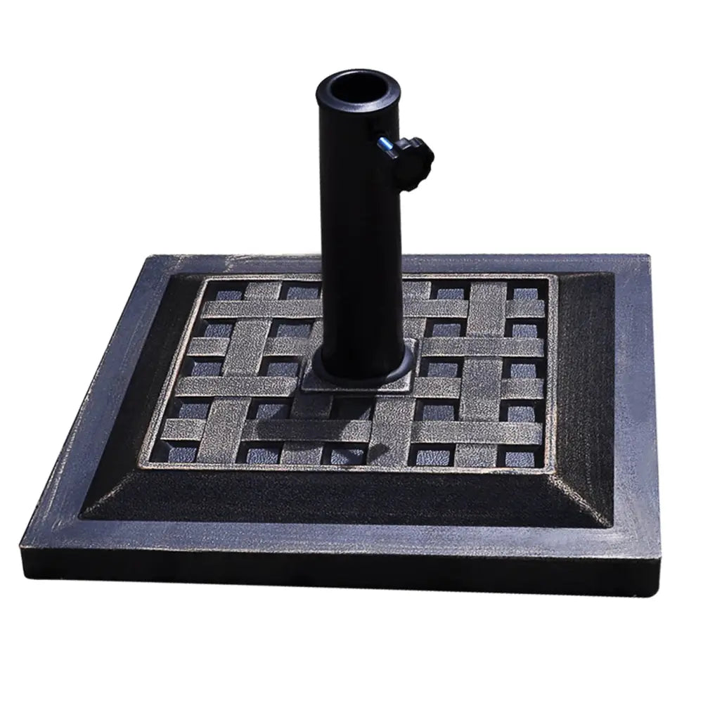 17.5 Inch Heavy Duty Square Umbrella Base Stand of 30 lbs for Outdoor - Bronze - Outdoor Umbrella Bases