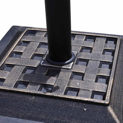 17.5 Inch Heavy Duty Square Umbrella Base Stand of 30 lbs for Outdoor - Bronze - Outdoor Umbrella Bases