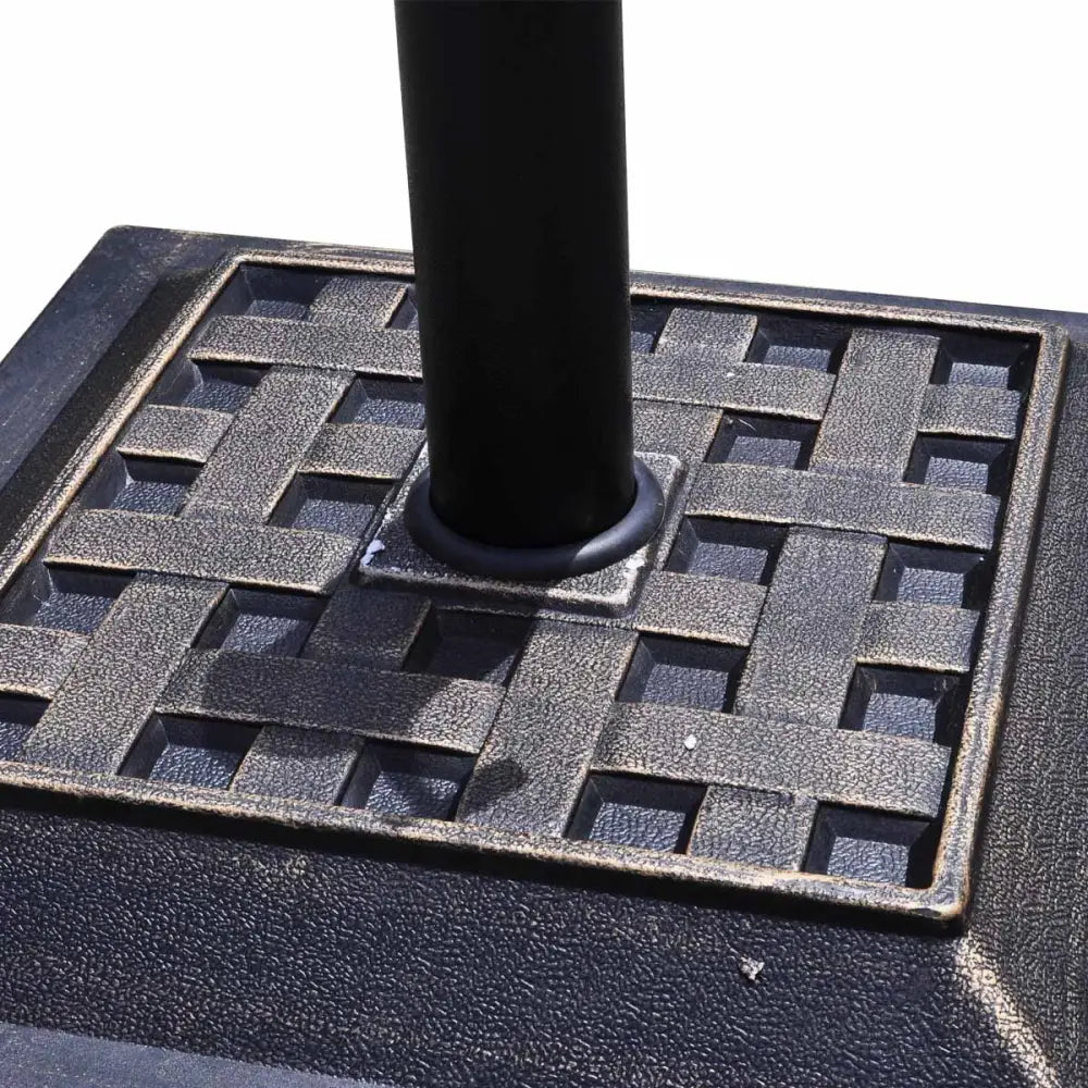 17.5 Inch Heavy Duty Square Umbrella Base Stand of 30 lbs for Outdoor - Bronze - Outdoor Umbrella Bases