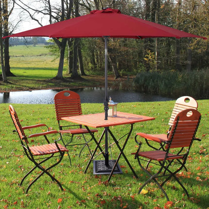 17.5 Inch Heavy Duty Square Umbrella Base Stand of 30 lbs for Outdoor - Bronze - Outdoor Umbrella Bases