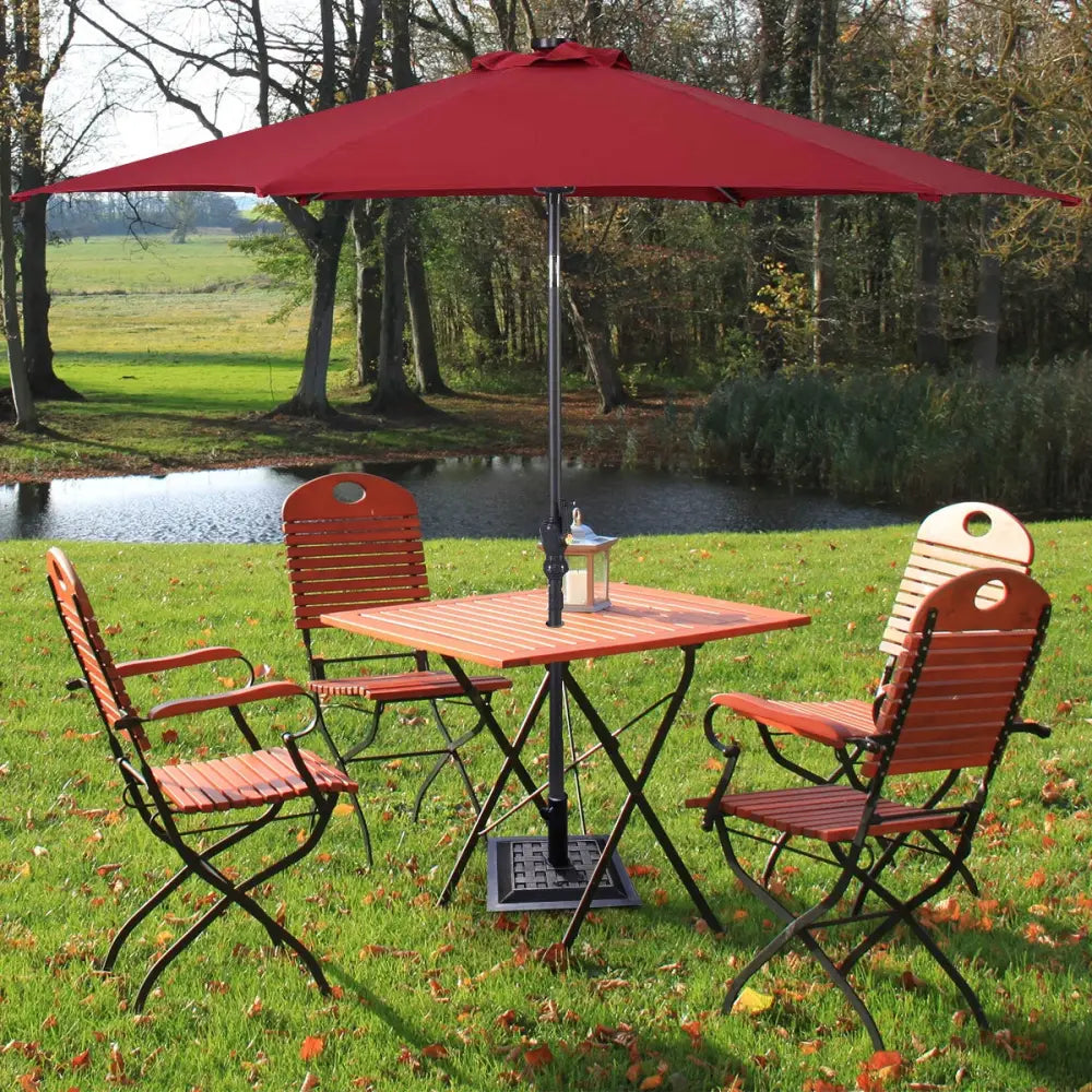 17.5 Inch Heavy Duty Square Umbrella Base Stand of 30 lbs for Outdoor - Bronze - Outdoor Umbrella Bases