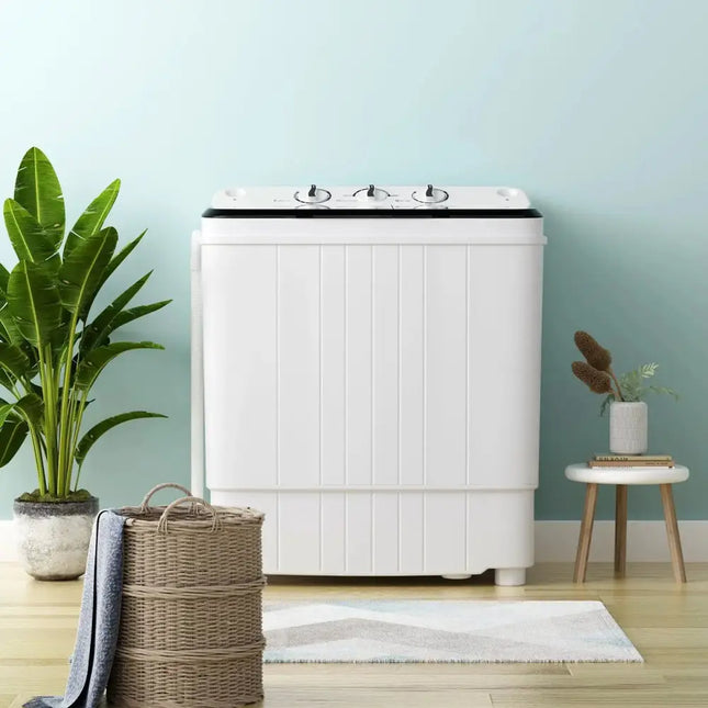 17.6 lbs Portable Washing Machine with Drain Pump-Black Costway