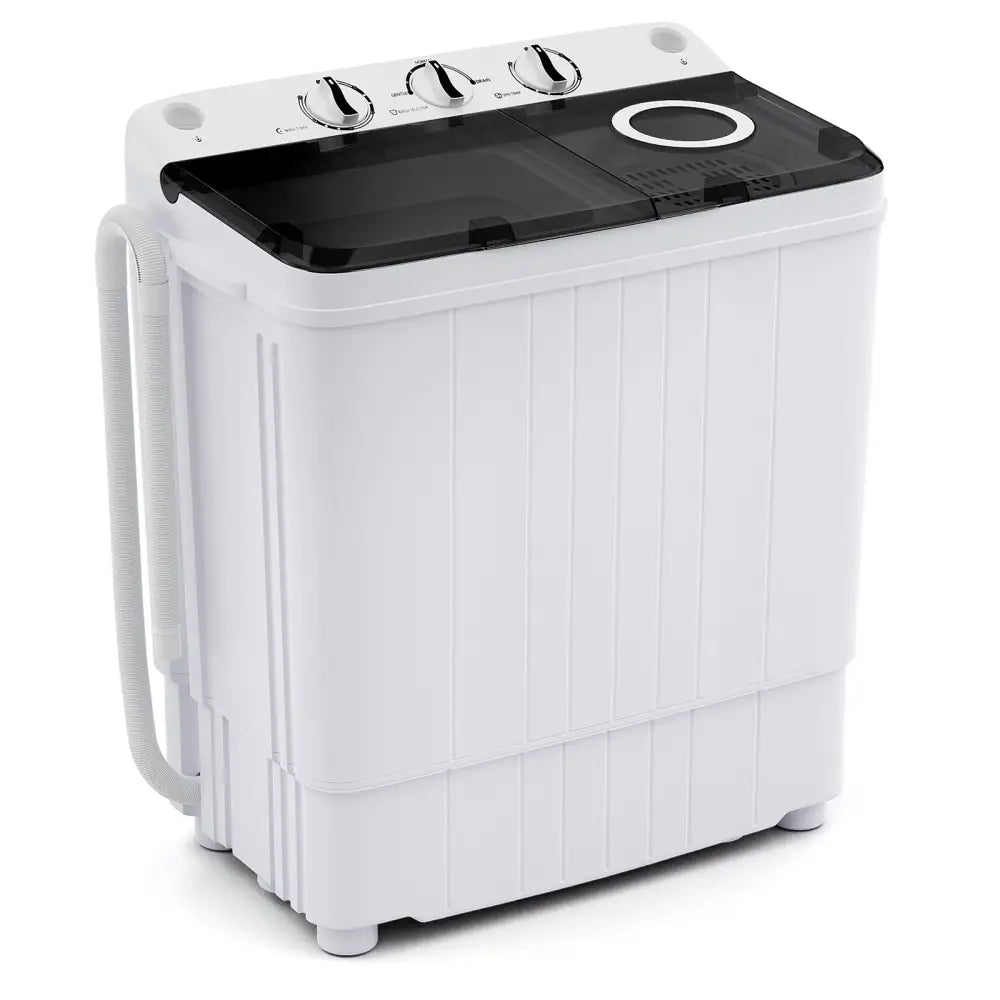 17.6 lbs Portable Washing Machine with Drain Pump-Black - Gray - Washing Machines