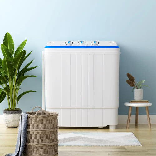 17.6 lbs Portable Washing Machine with Drain Pump-Blue - Blue - Washing Machines