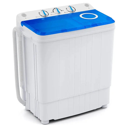 17.6 lbs Portable Washing Machine with Drain Pump-Blue Costway