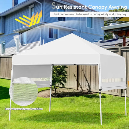 17 Feet x 10 Feet Foldable Pop Up Canopy with Adjustable Instant Sun Shelter-White - White - Canopies