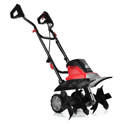 17-Inch 13.5 Amp Corded Electric Tiller and Cultivator 9-Inch Tilling Depth - Black & Red - Garden Tools