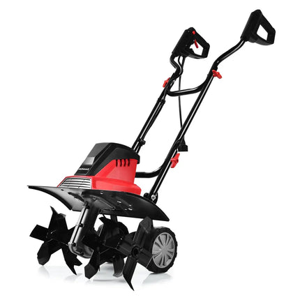 17-Inch 13.5 Amp Corded Electric Tiller and Cultivator 9-Inch Tilling Depth - Black & Red - Garden Tools