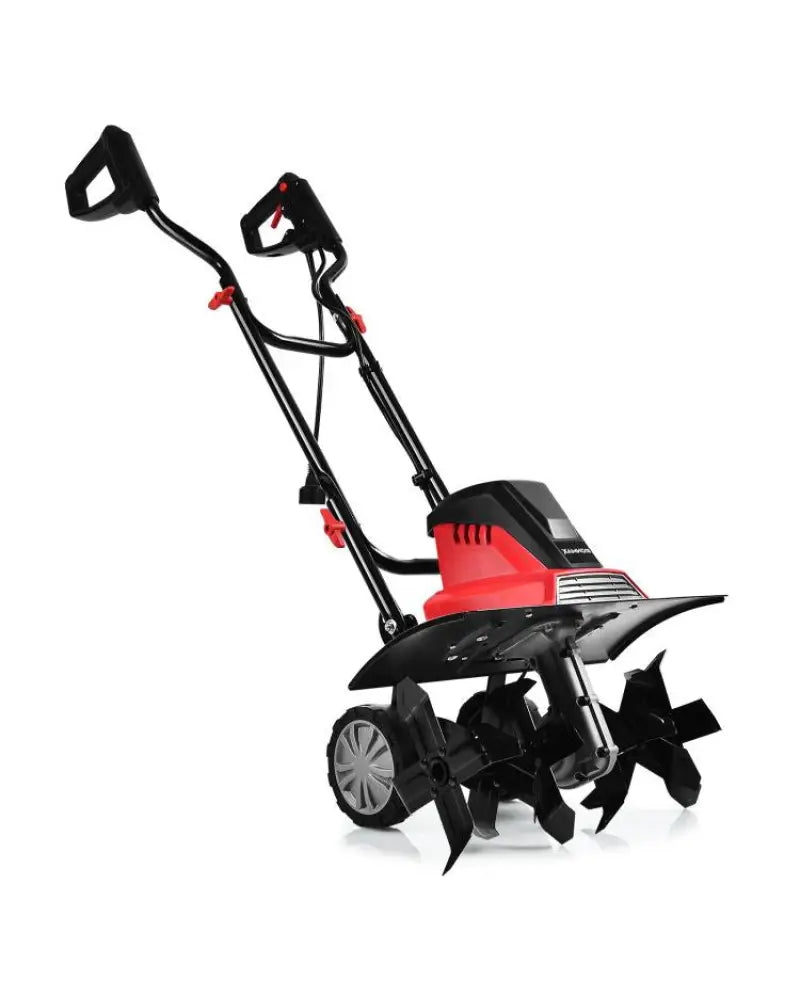 17-Inch 13.5 Amp Corded Electric Tiller and Cultivator 9-Inch Tilling Depth - Black & Red - Garden Tools