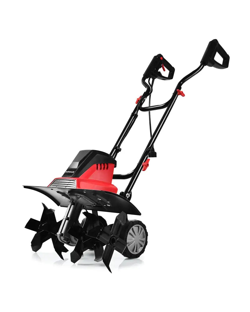 17-Inch 13.5 Amp Corded Electric Tiller and Cultivator 9-Inch Tilling Depth - Black & Red - Garden Tools