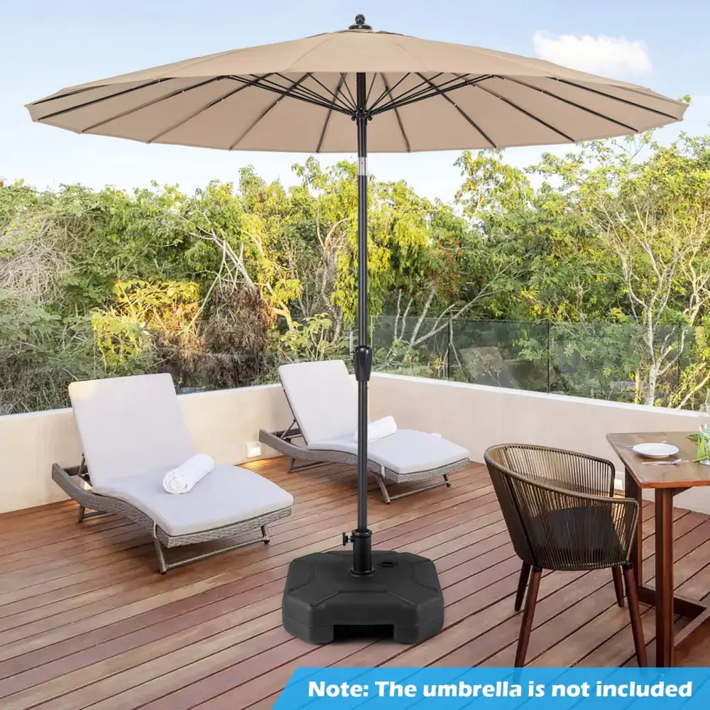 17 Inch 88 LBS Heavy-Duty Fillable Umbrella Base with Handle - Black - Outdoor Umbrella Bases