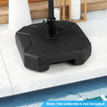 17 Inch 88 LBS Heavy-Duty Fillable Umbrella Base with Handle - Black - Outdoor Umbrella Bases
