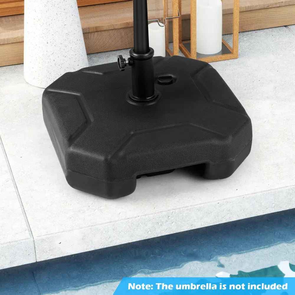 17 Inch 88 LBS Heavy-Duty Fillable Umbrella Base with Handle - Black - Outdoor Umbrella Bases