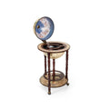 17 Inch Italian Style Design Wooden Globe Liquor Bottle Wine Rack with Wheels - White - Wine Racks