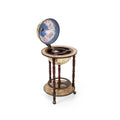 17 Inch Italian Style Design Wooden Globe Liquor Bottle Wine Rack with Wheels - White - Wine Racks