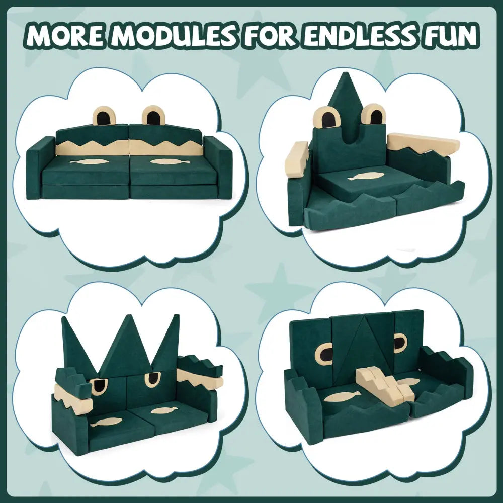17 Pieces Modular Kids Play Couch for Inspiring Creativity - Kids Chairs & Seating